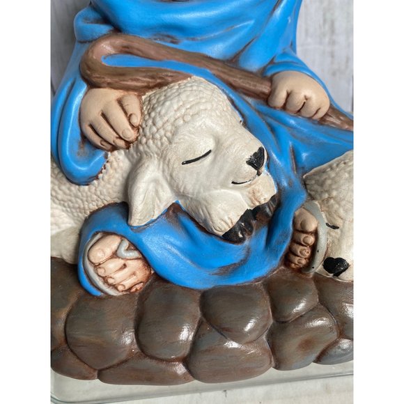 intage Atlantic Mold Sheperd boy with lambs ceramic handpainted - Picture 6 of 7